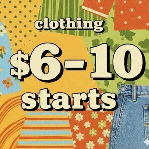 $6 to $10 live show start clothing